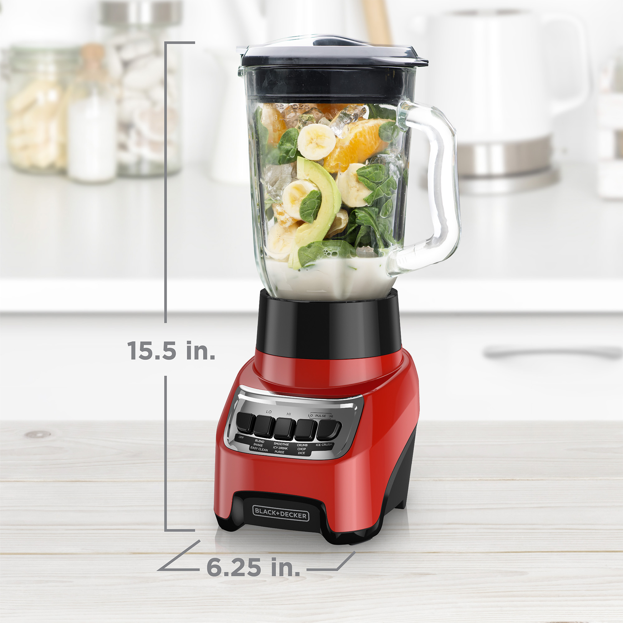 PowerCrush Multi Function Blender with 6 Cup Glass Jar Red